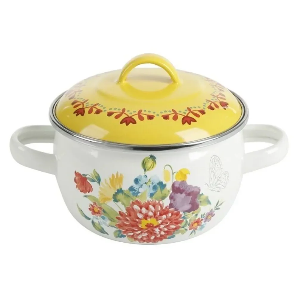 THE PIONEER WOMAN Breezy Blossom Enamel on Steel 1.05 Qt. Mini Dutch Ovens, 2 Pk